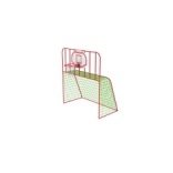 Ворота  футбольные с сеткой с баскетбольным щитом и кольцом