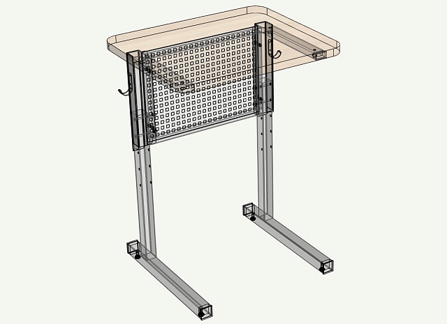Стол ученический  с перфорацией 1-местный регулируемый по высоте