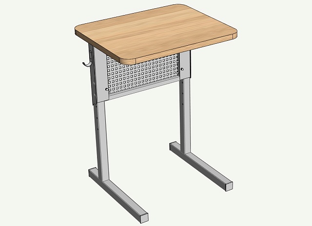 Стол ученический  с перфорацией 1-местный регулируемый по высоте