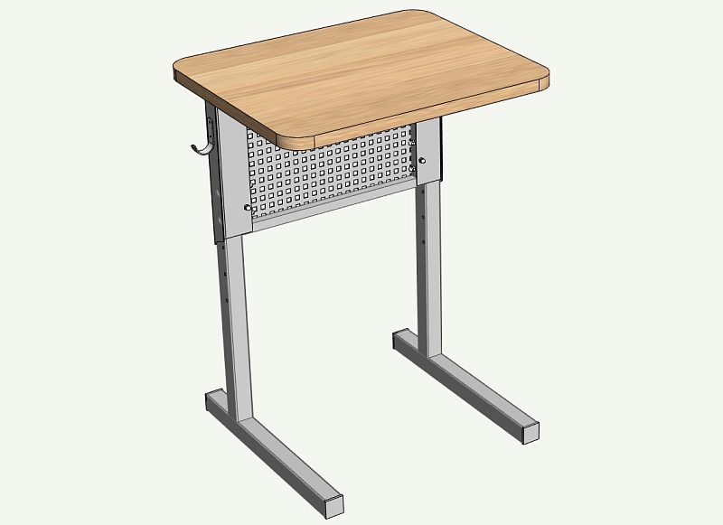 Стол ученический  с перфорацией 1-местный регулируемый по высоте